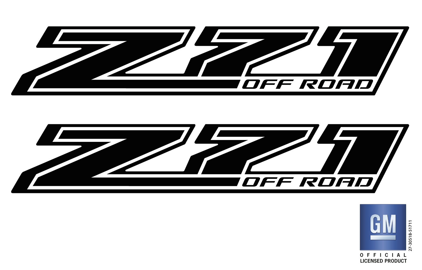 Chevrolet Colorado Matte Black Z71 OFF ROAD Bedside Decals Set of 2