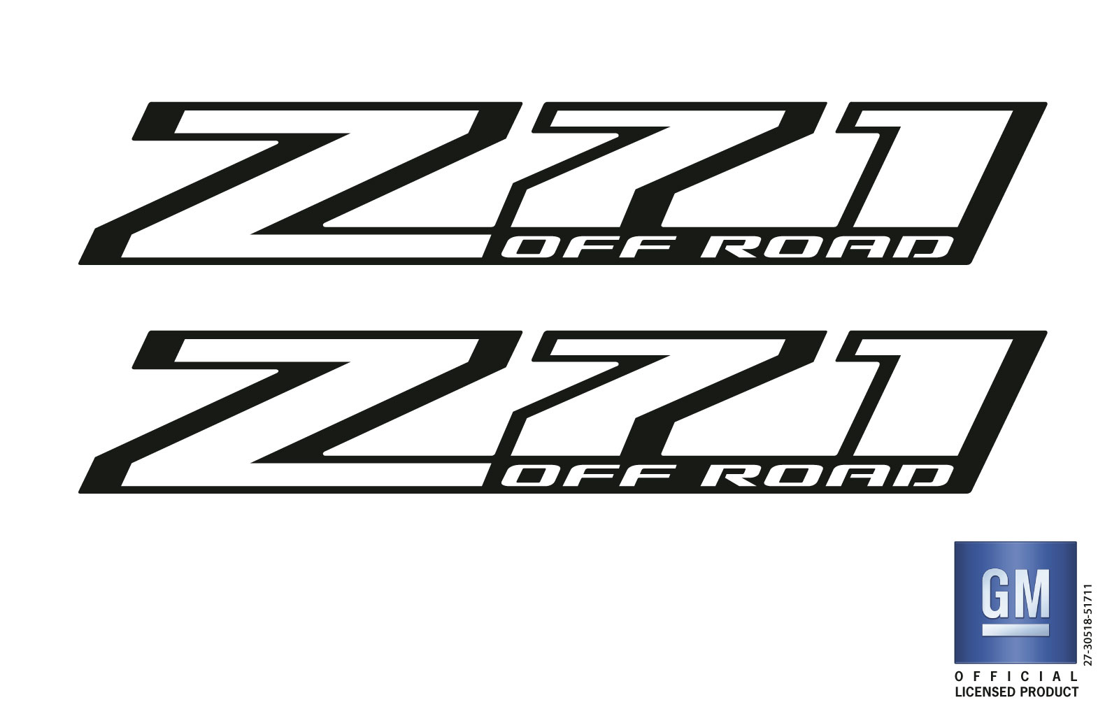 Chevrolet Silverado Matte Black Z71 OFF ROAD Bedside Decals Set of 2