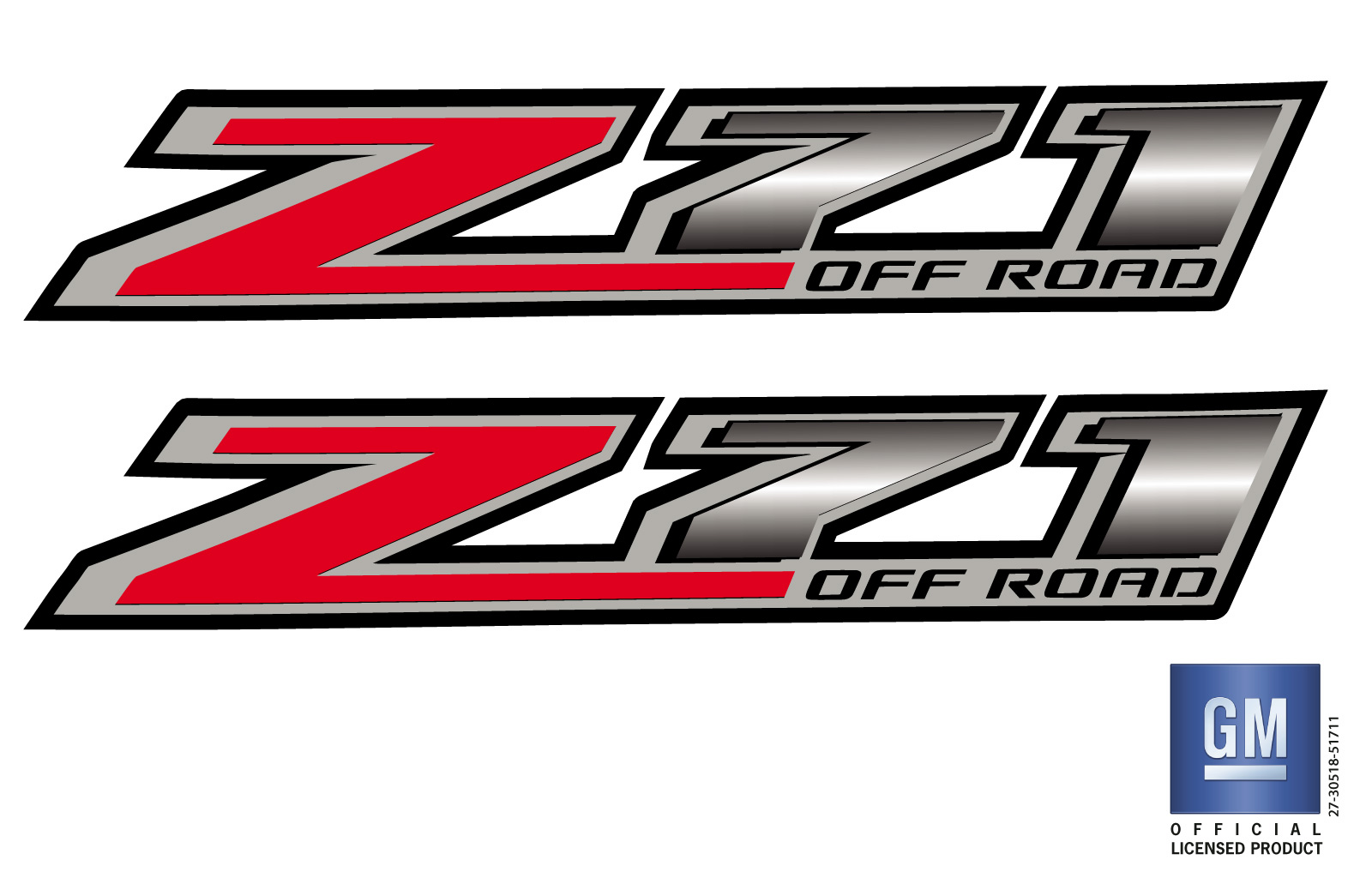 Chevrolet Silverado Z71 OFF ROAD Bedside Decals Set of 2