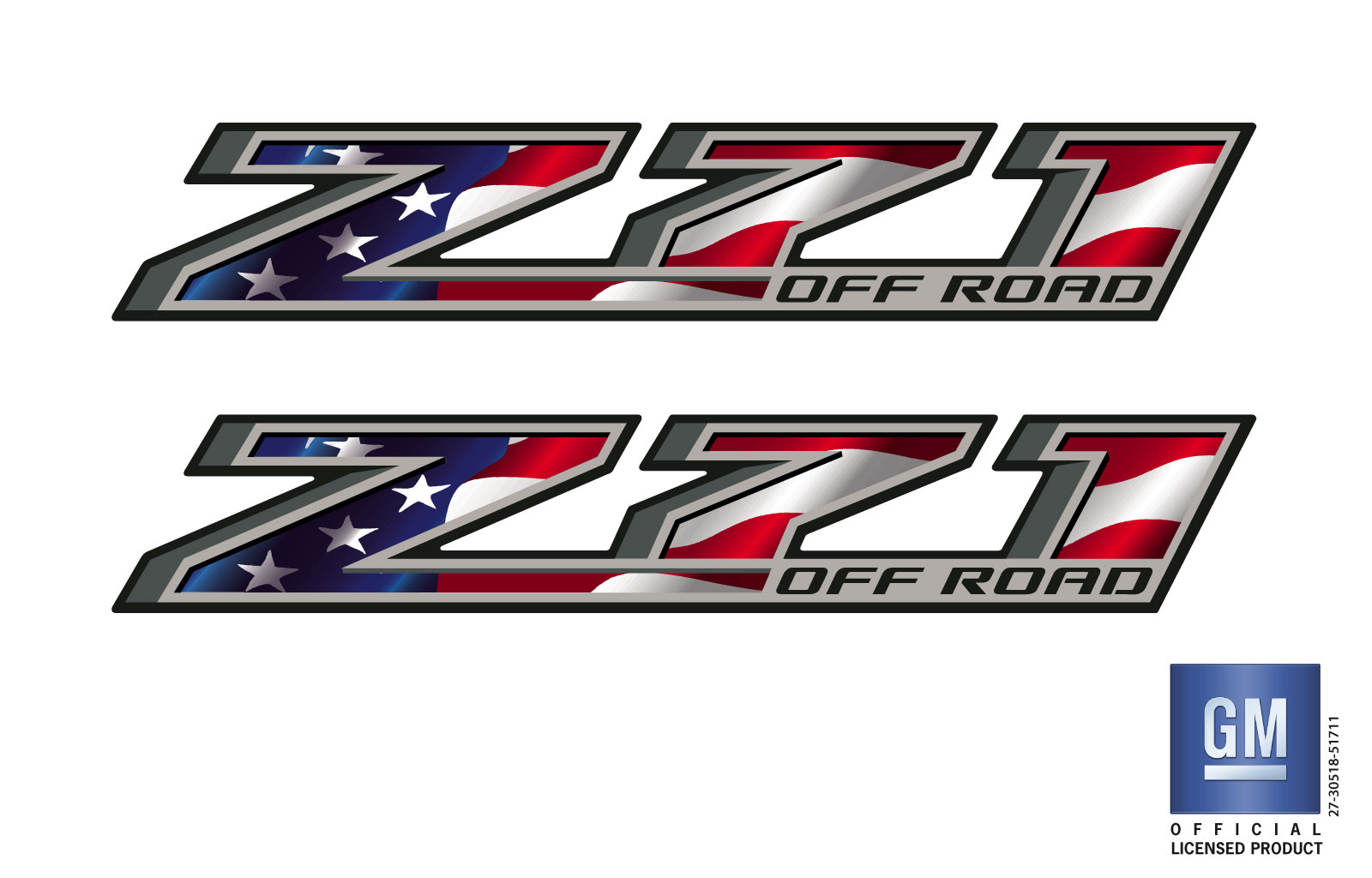 Chevrolet Colorado American Flag Z71 OFF ROAD Bedside Decals Set of 2
