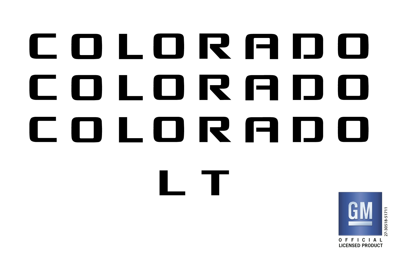 Chevrolet Colorado Black Emblem Overlay Decals Set of 4