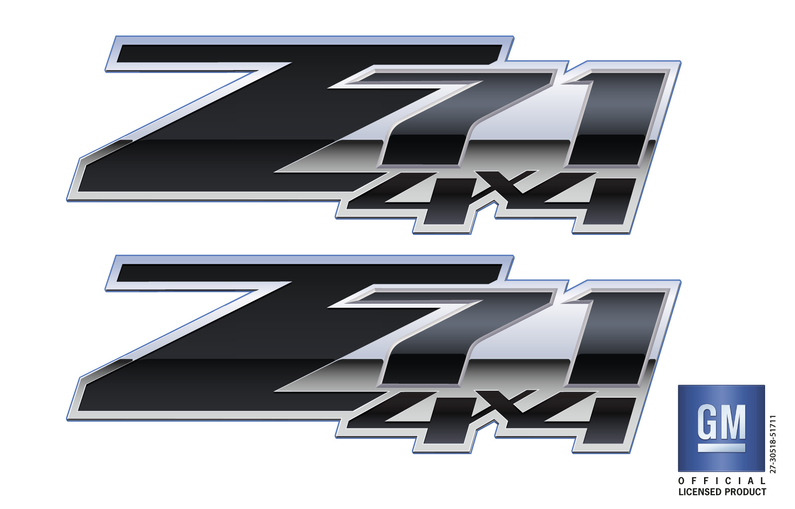 GMC Sierra Black Z71 4X4 Bedside Decals Set of 2