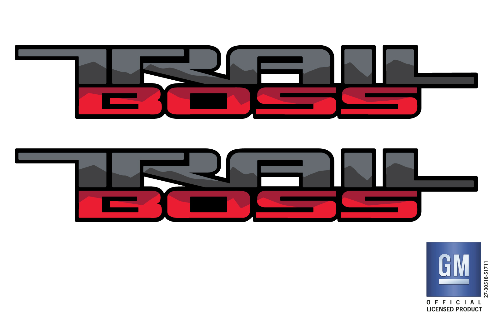 Chevrolet Silverado TRAIL BOSS Bedside Decals Set of 2
