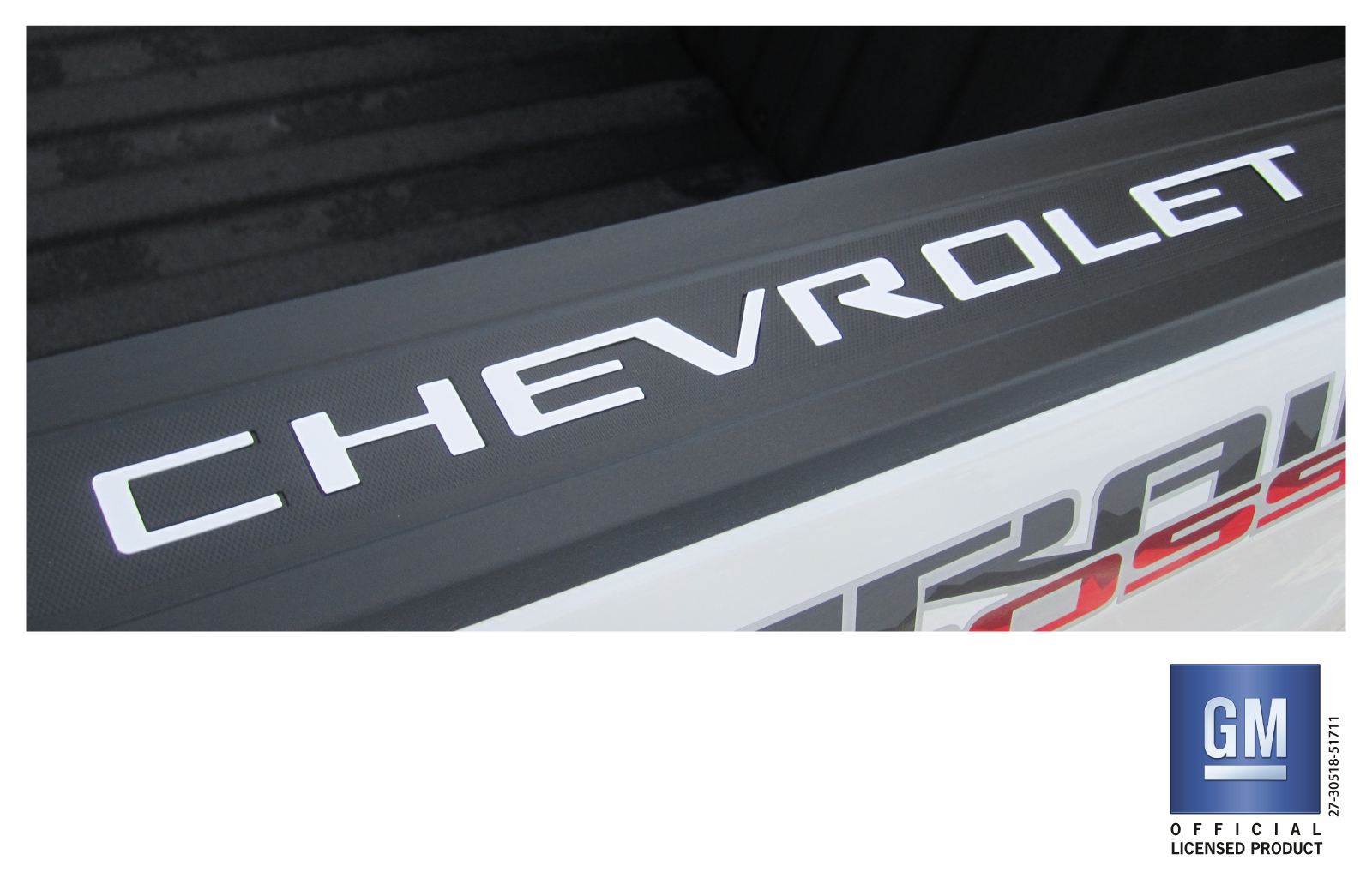 Chevrolet Silverado White Bed Rail Cap Rigid Plastic Lettering Kit
