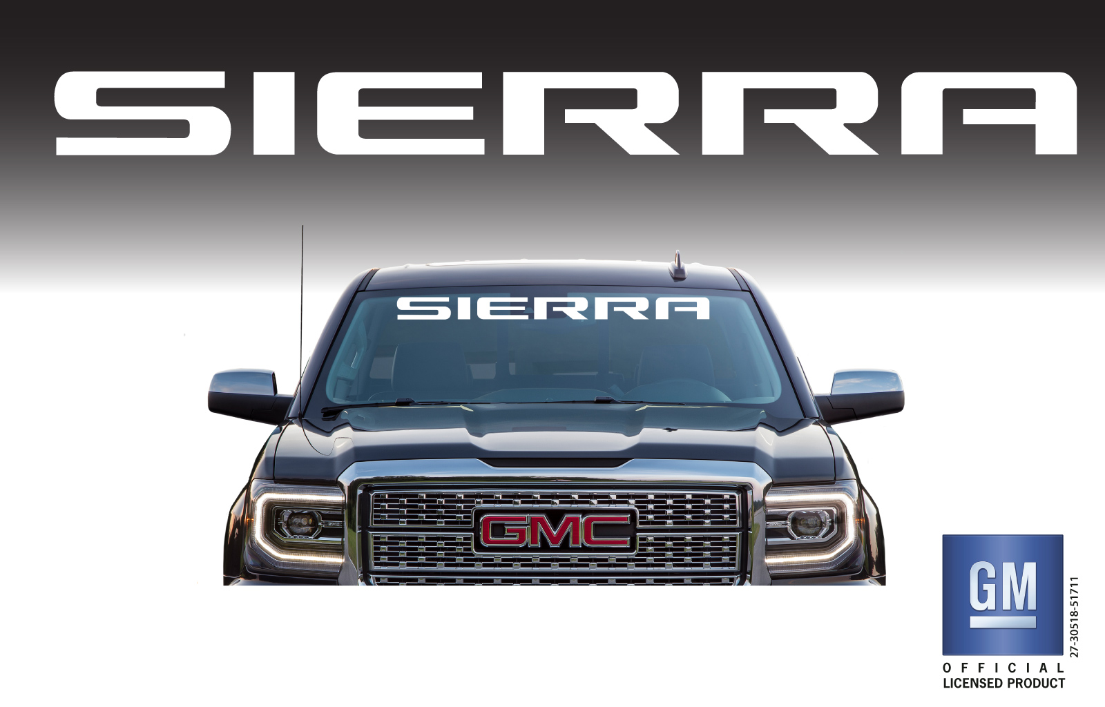 GMC SIERRA White Windshield Banner Decal
