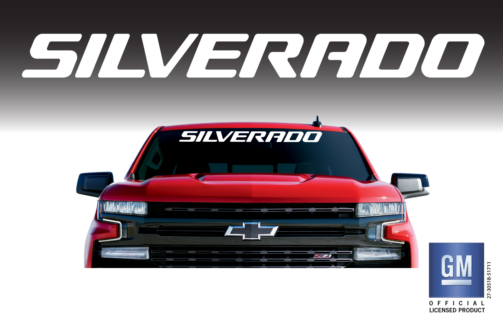 Chevrolet Silverado White Windshield Banner Decal