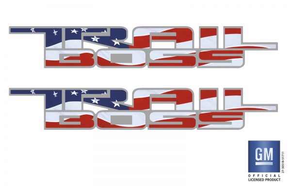 American flag bedside Trail boss decal