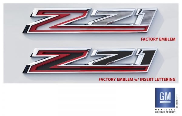 z71 fender emblem insert lettering