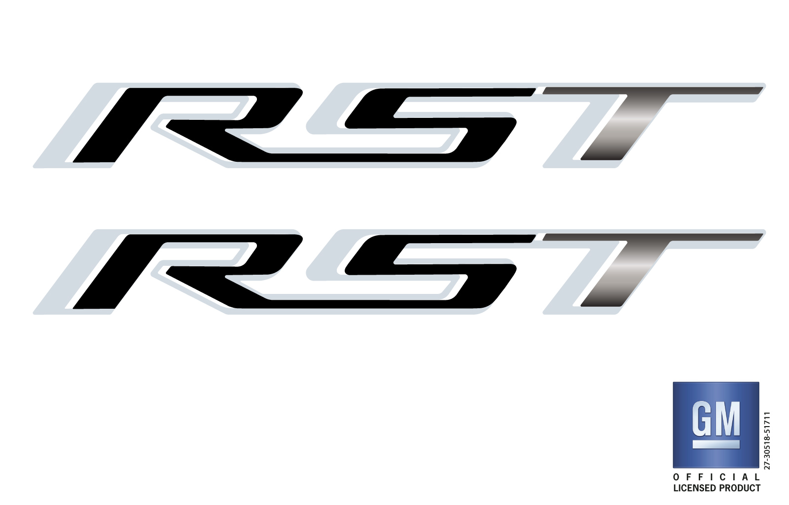 Chevrolet Silverado Black RST Truck Bedside Decals Set of 2