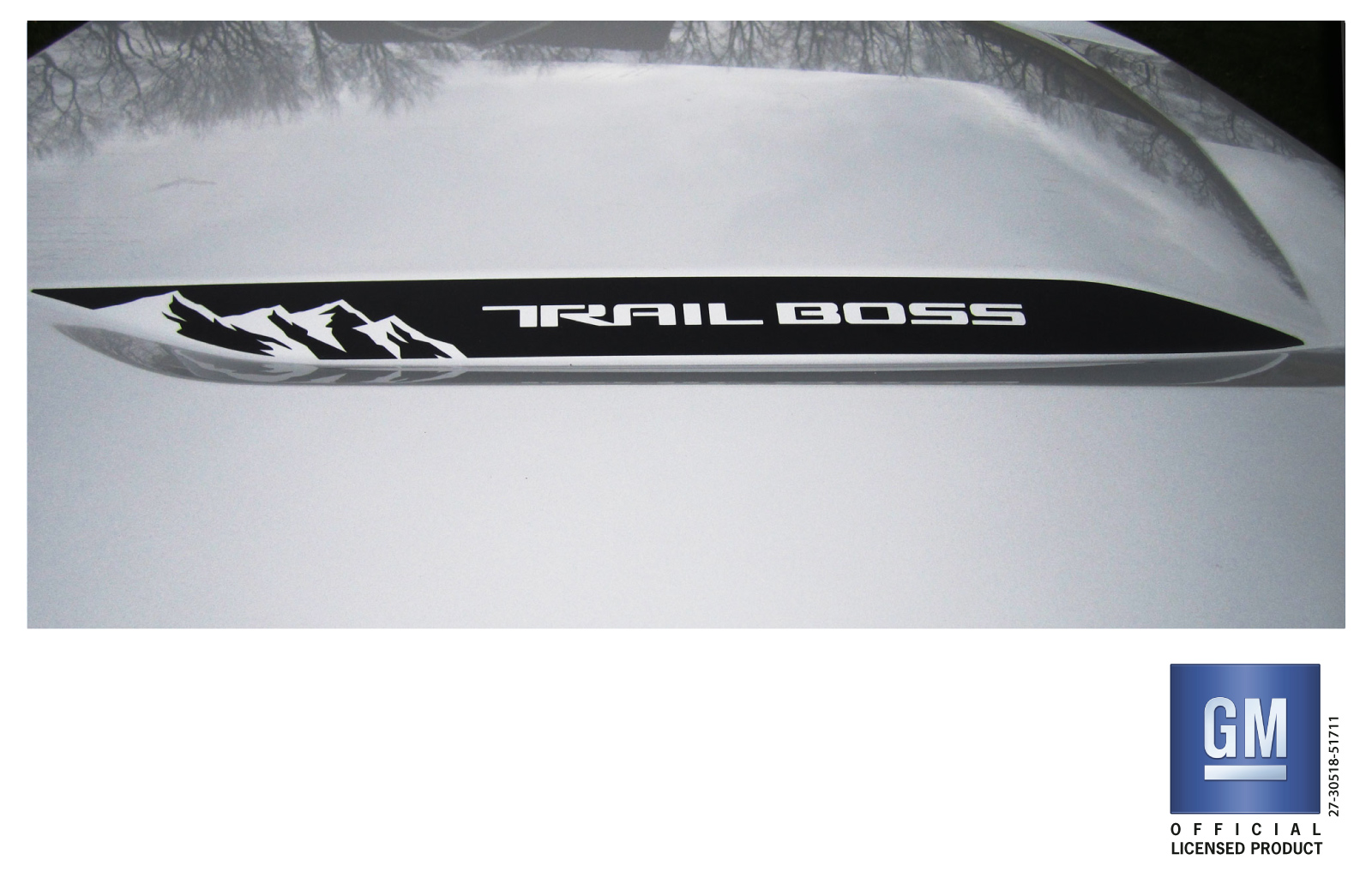 Chevrolet Silverado Matte Black Mountain Trail Boss Hood Decals Set of 2
