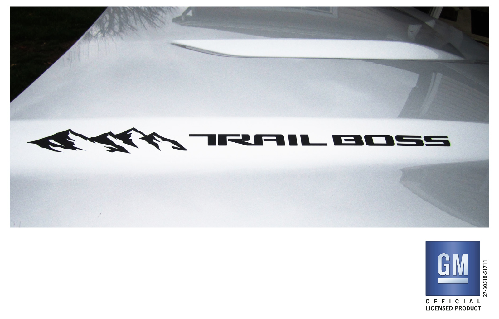 Chevrolet Silverado Matte Black Mountain Trail Boss Hood Decals Set of 2