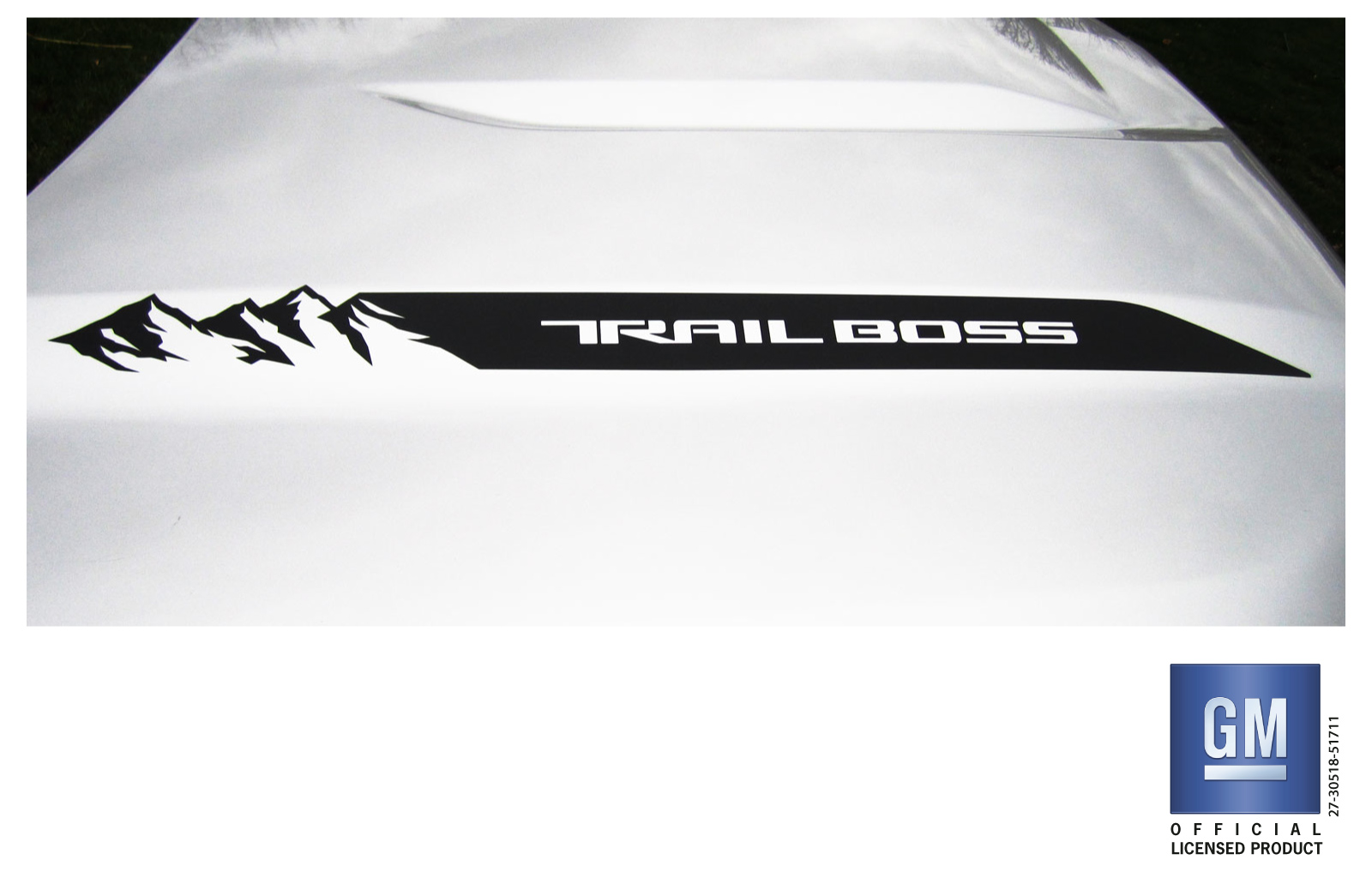 Chevrolet Silverado Matte Black Mountain Trail Boss Hood Decals Set of 2