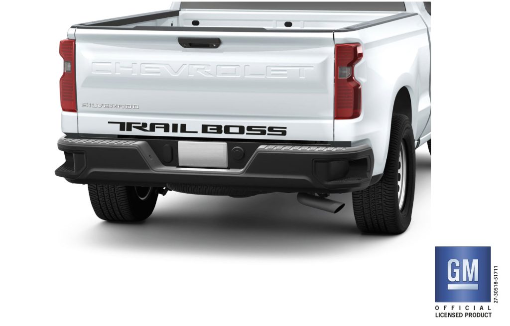 Chevrolet Silverado Gloss Black Trail Boss Tailgate Lettering Decal