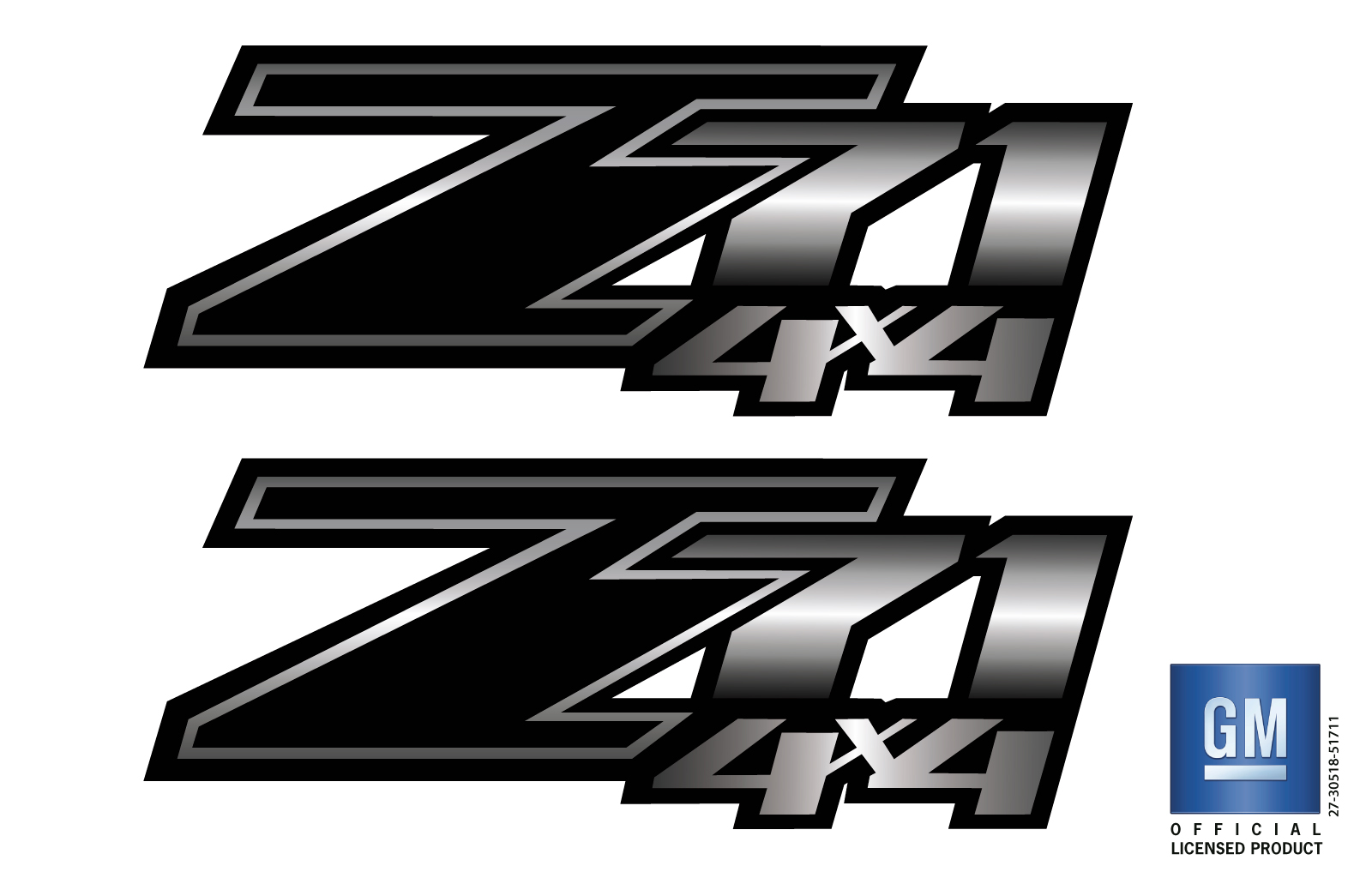 Chevrolet Silverado GMC Sierra Black Z71 4X4 Bed Side Decals Set of 2