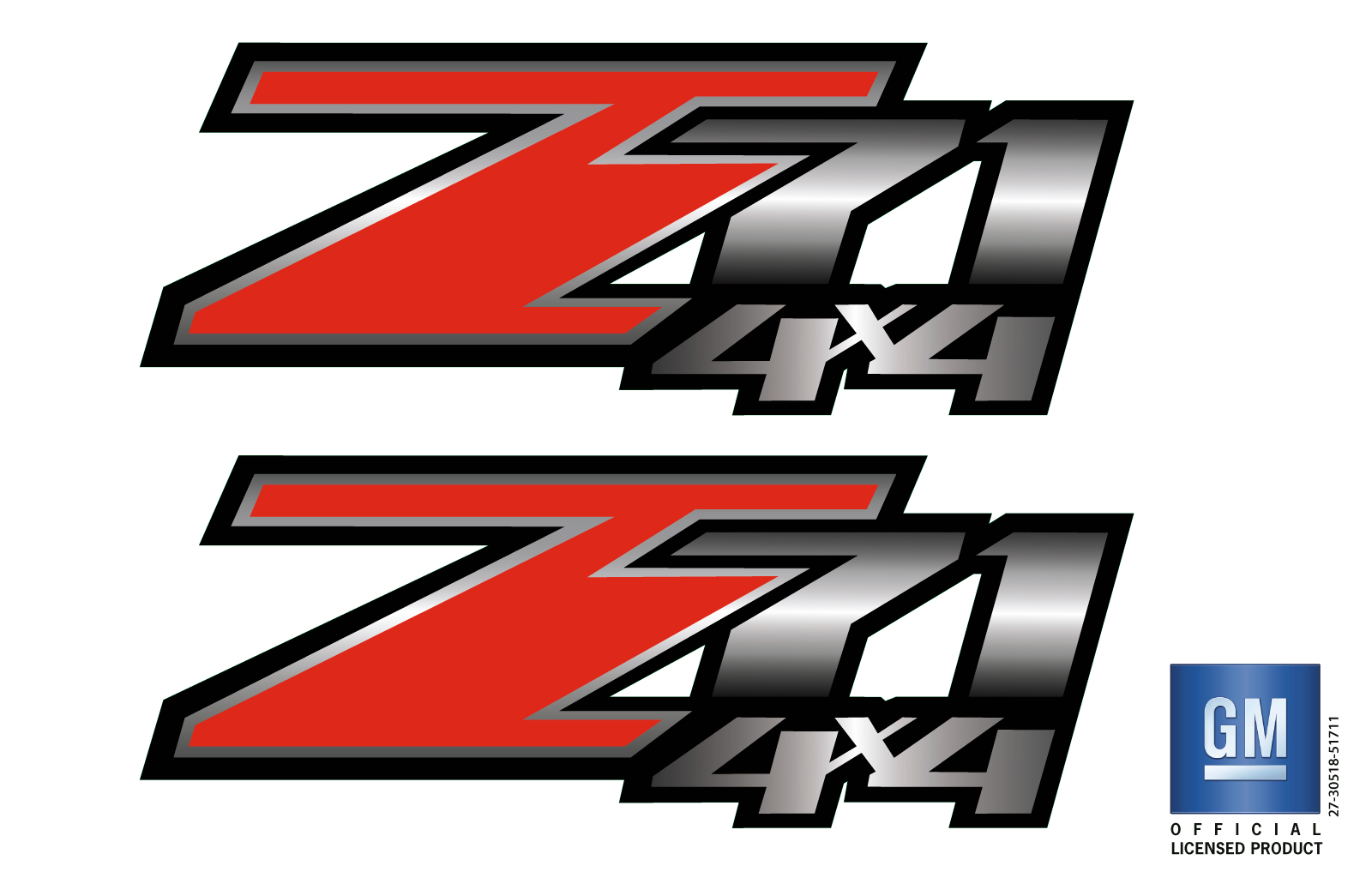 Chevrolet Silverado GMC Sierra Z71 4X4 Bed Side Decals Set of 2