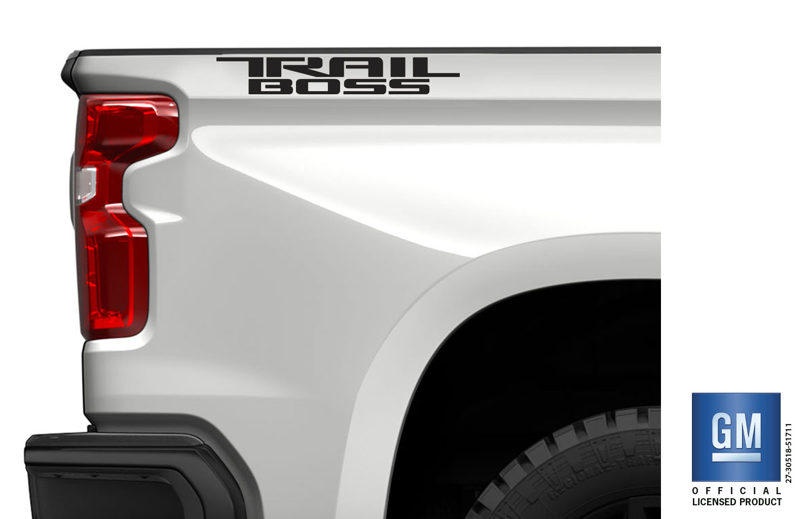Chevrolet Silverado Matte Black Trail Boss Bedside Decals Set of 2