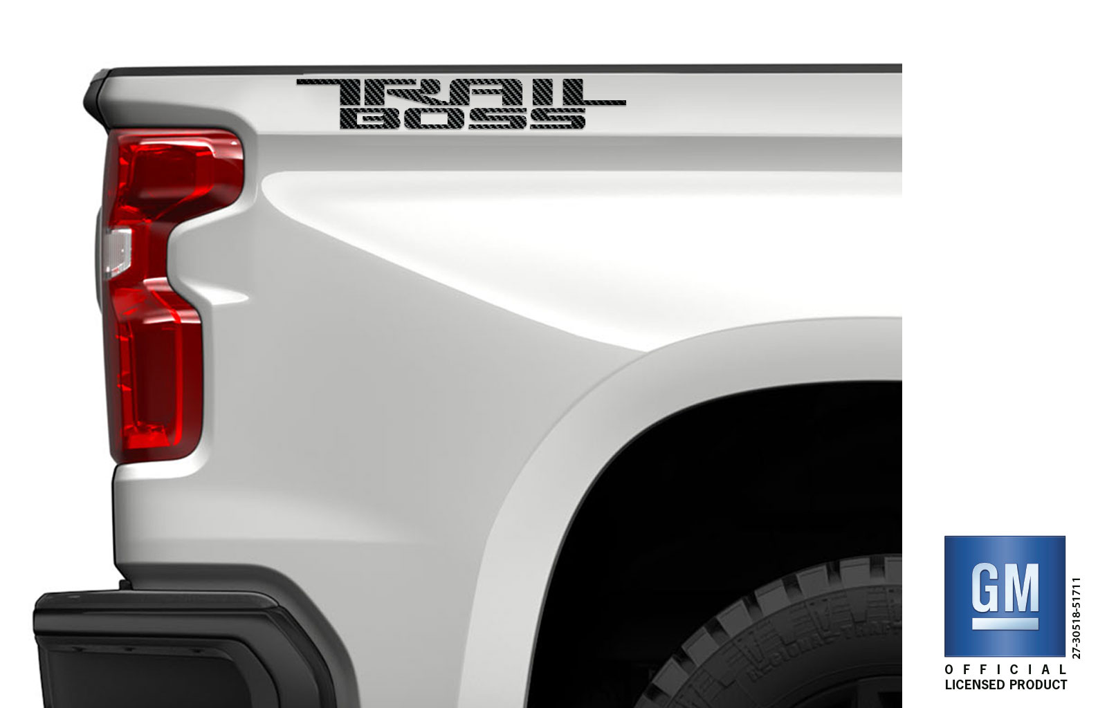 Chevrolet Silverado Carbon Fiber Trail Boss Bedside Decals Set of 2