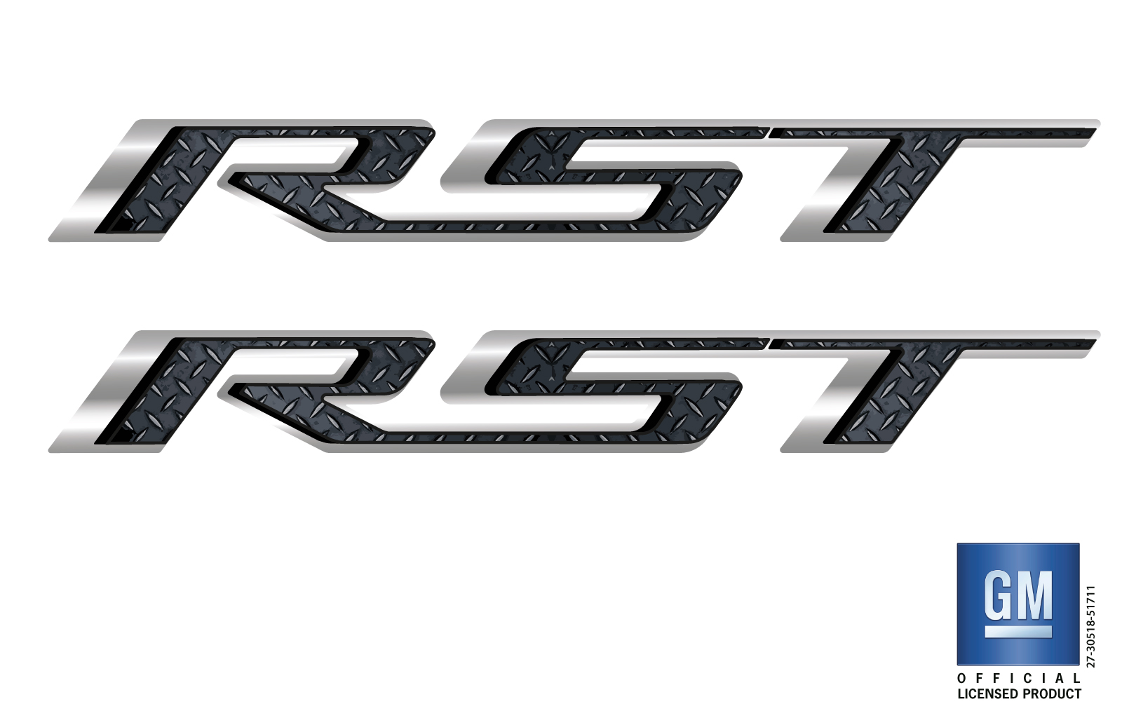 Chevrolet Silverado Diamond Plate RST Bedside Decals Set of 2