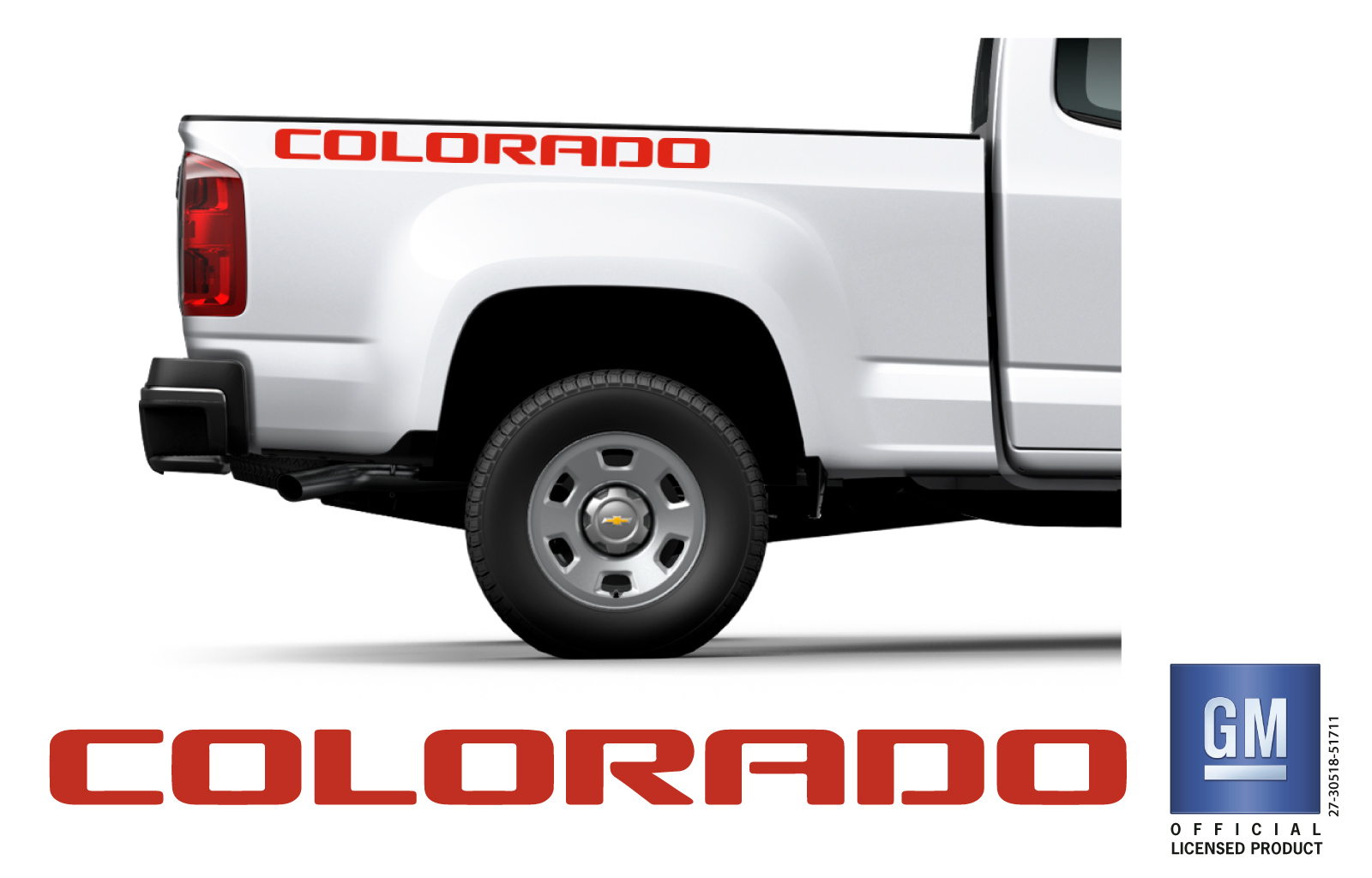 Chevrolet Colorado Red Bedside Lettering Decals Set of 2