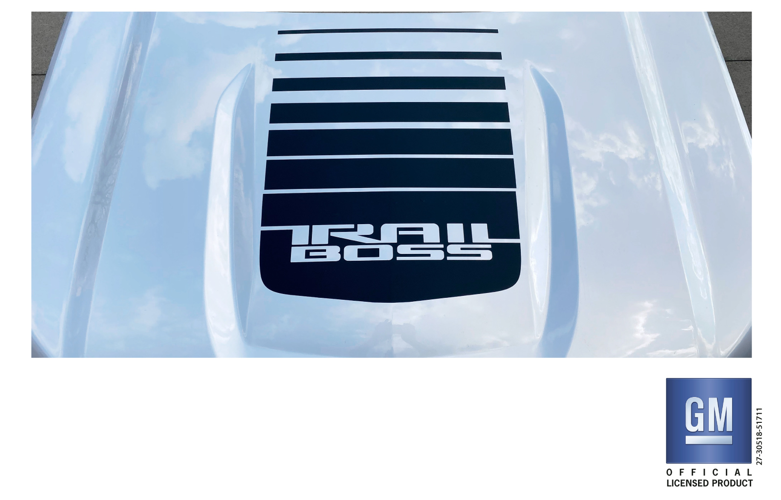 Chevrolet Silverado Matte Black Trail Boss Fade Hood Decal Graphic
