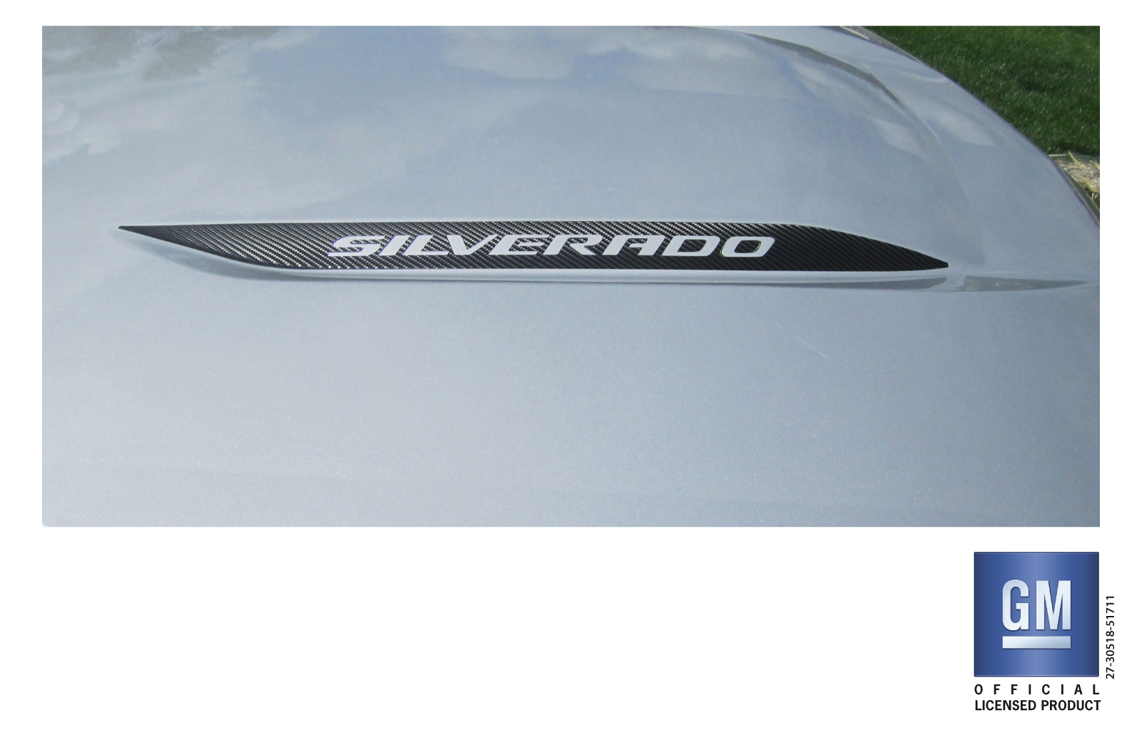 Chevrolet Silverado Carbon Fiber Trail Boss Hood Decals Set of 2