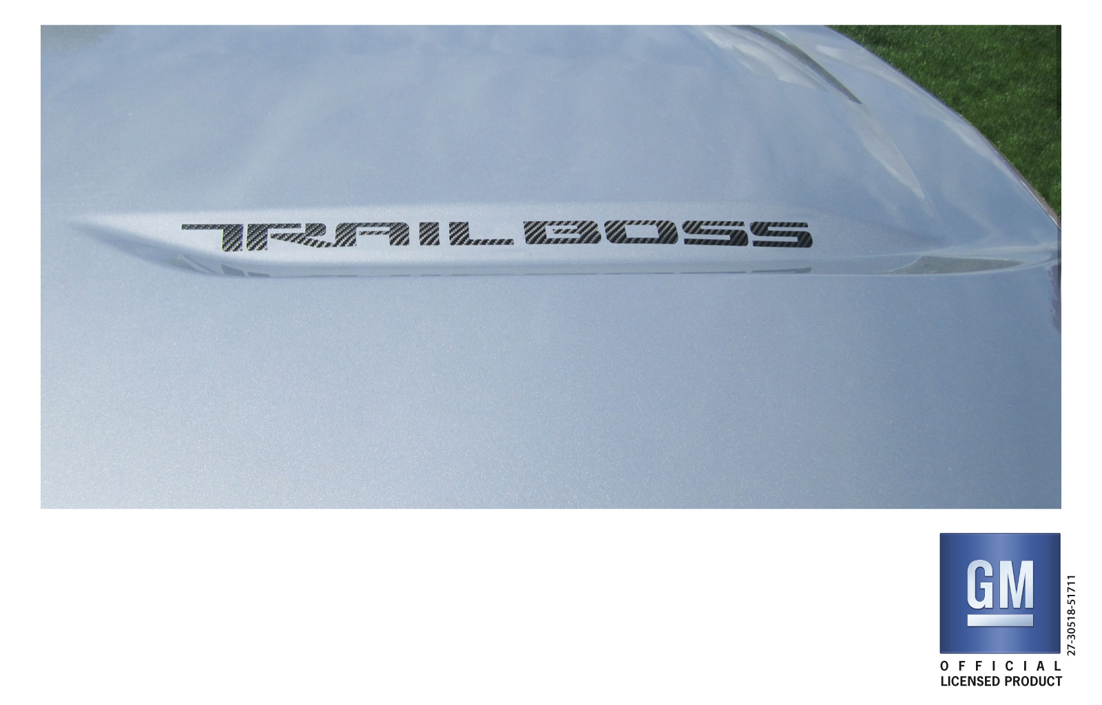Chevrolet Silverado Carbon Fiber Trail Boss Hood Lettering Decals Set of 2