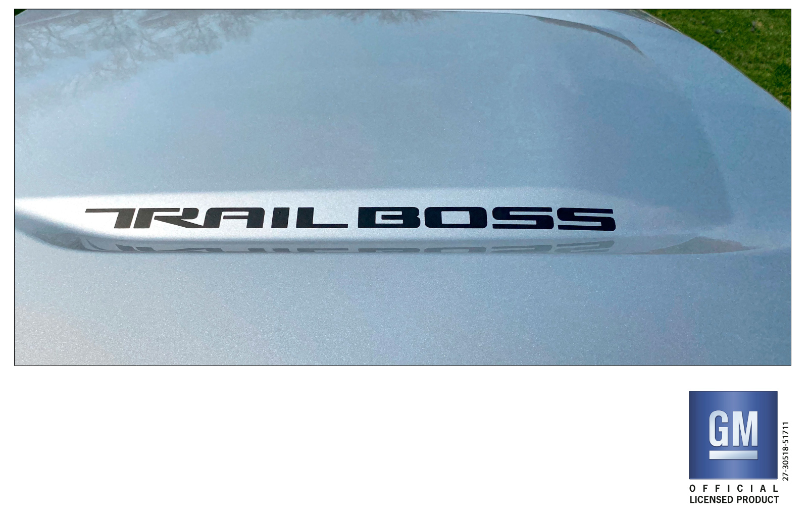 Chevrolet Silverado Matte Black Trail Boss Hood Lettering Decals Set of 2