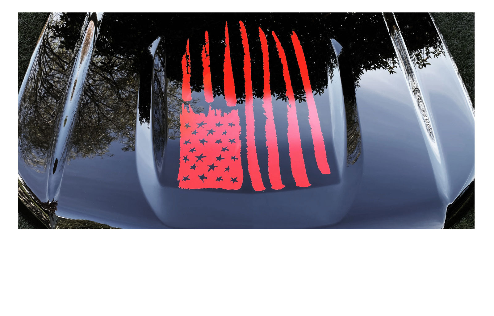 Chevrolet Silverado Red Distressed Flag Hood Decal Graphic
