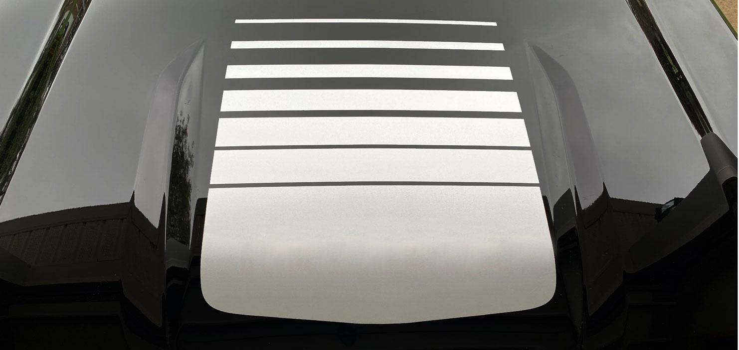 Chevrolet Silverado Silver Fade Center Hood Decal Graphic