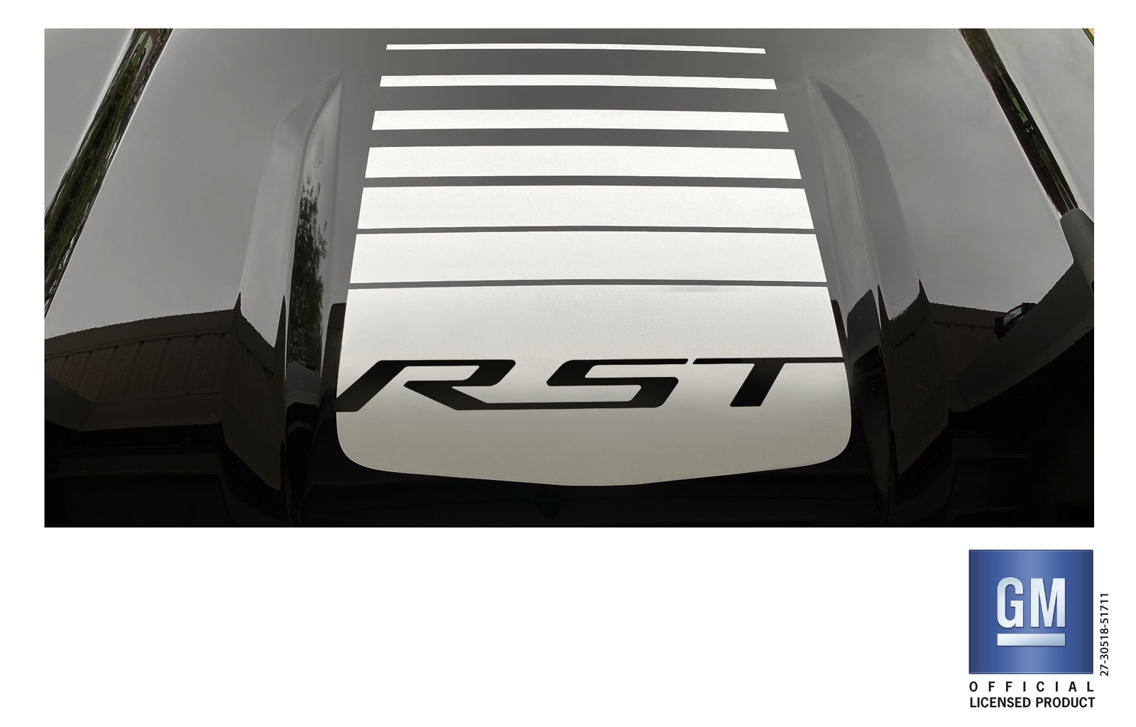 Chevrolet Silverado Silver RST Fade Hood Decal Graphic
