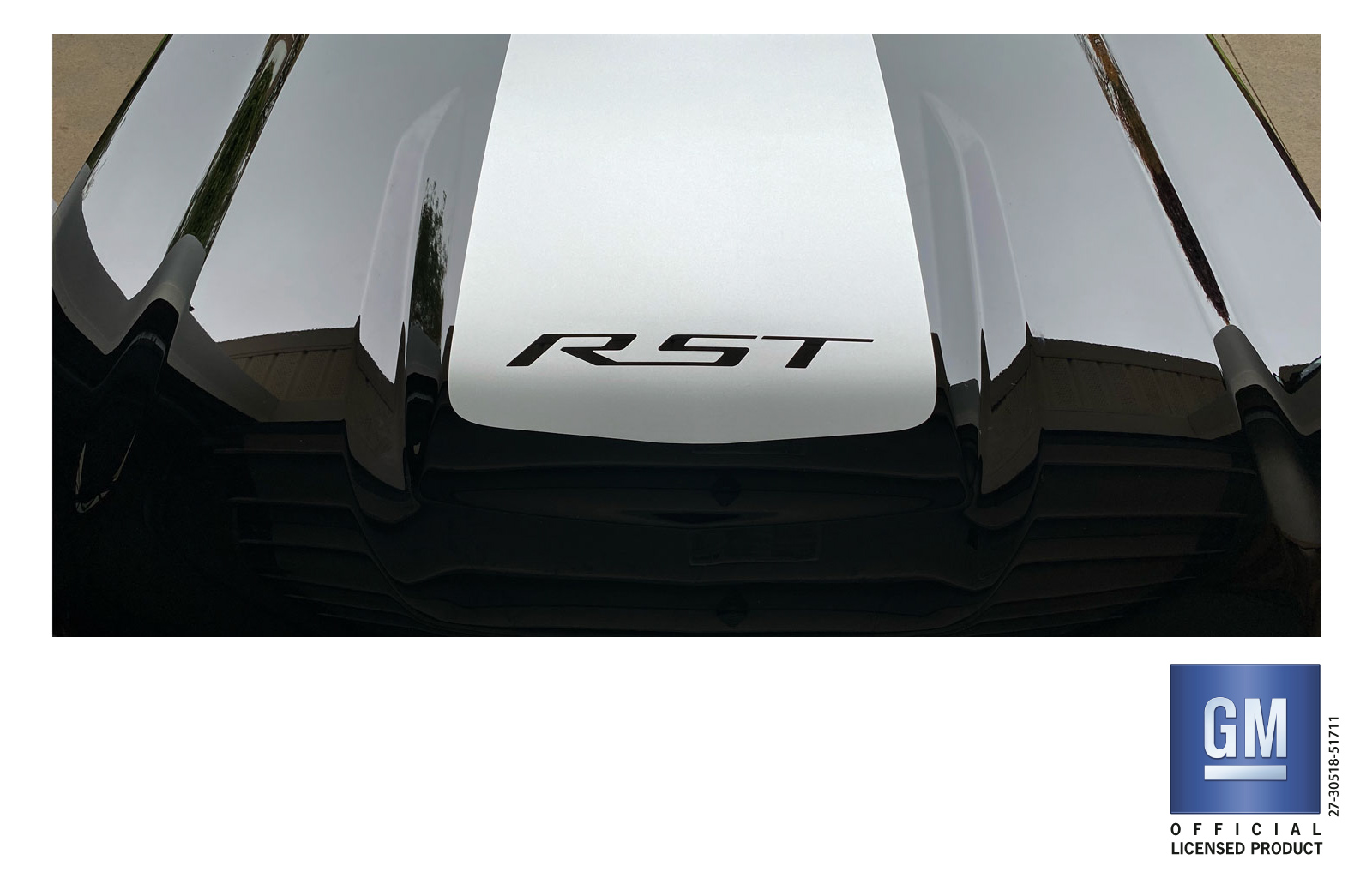 Chevrolet Silverado Silver RST Hood Decal Graphic