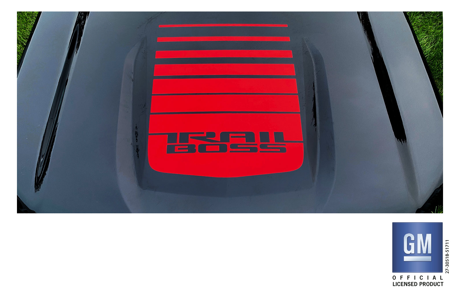 Chevrolet Silverado Red Trail Boss Fade Hood Decal