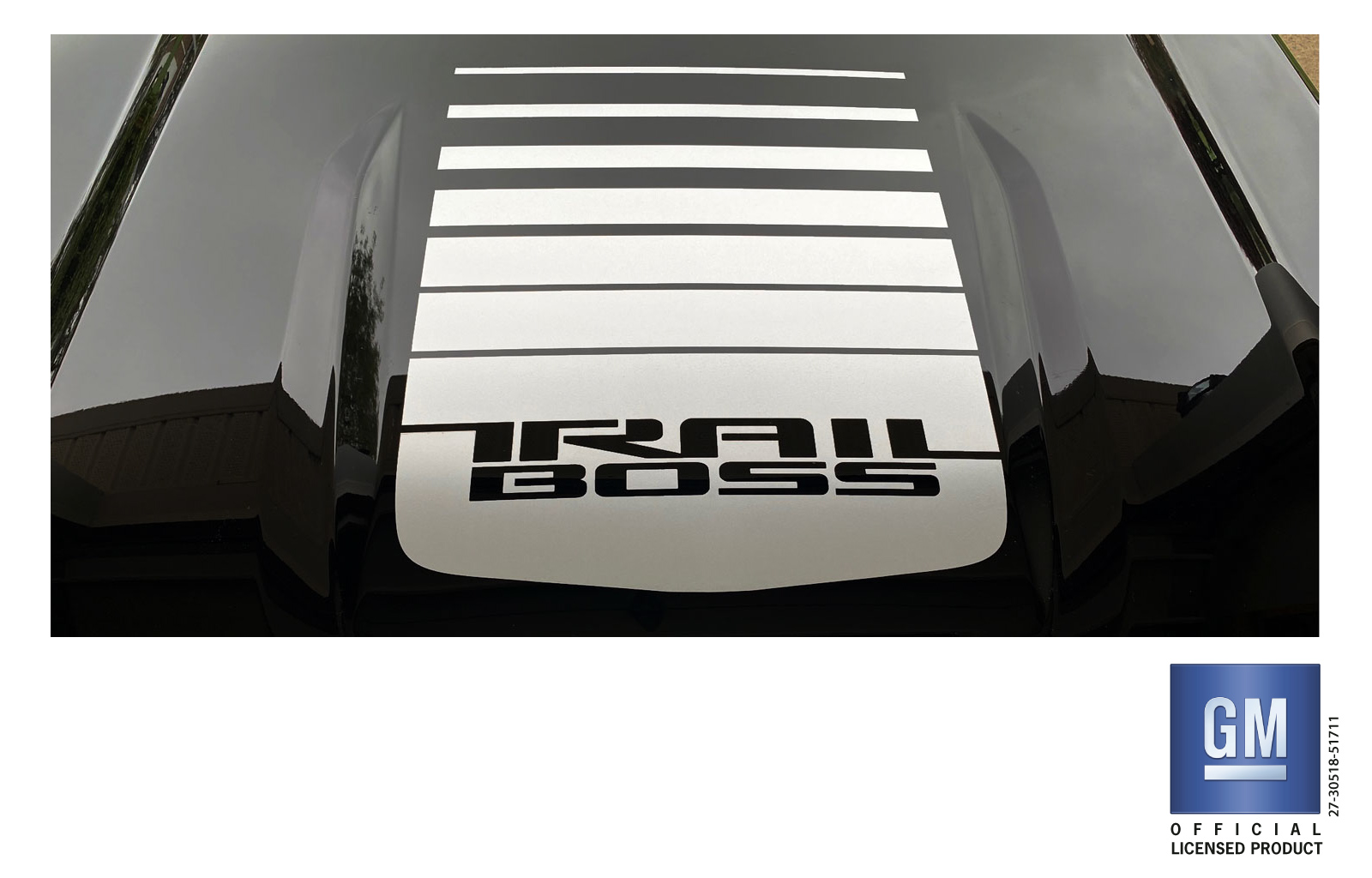 Chevrolet Silverado Silver Trail Boss Fade Hood Decal