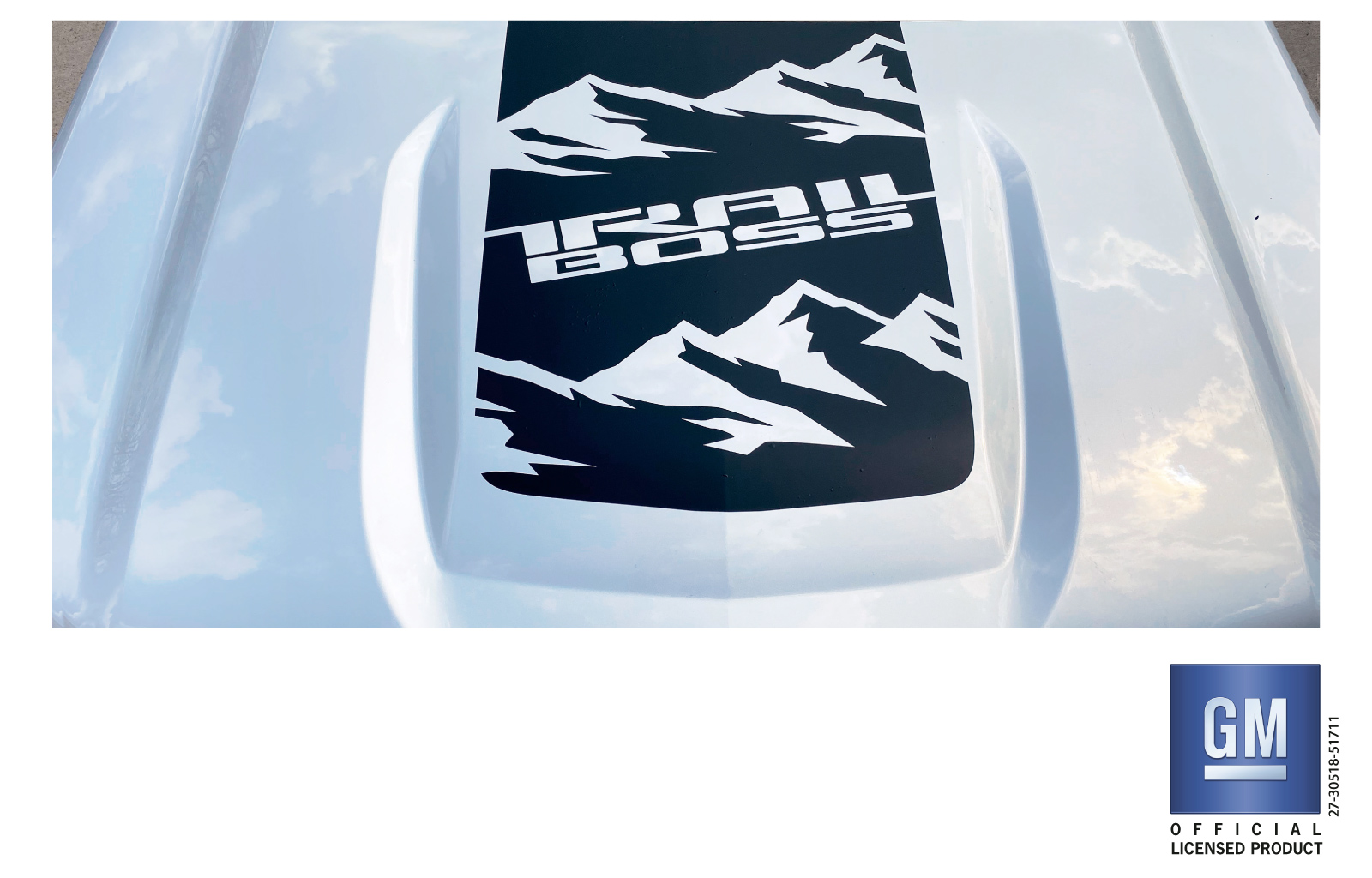 Chevrolet Silverado Gloss Black Mountain Trail Boss Hood Decal