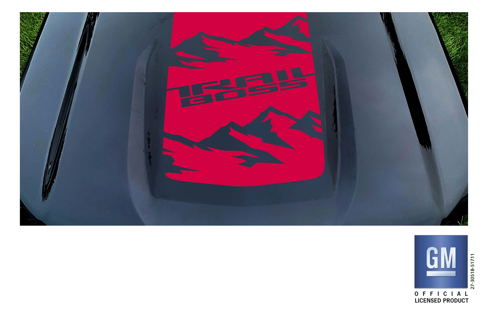 Chevrolet Silverado Red Mountain Trail Boss Hood Decal