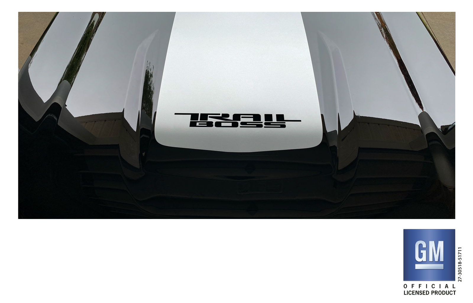 Chevrolet Silverado Silver Trail Boss Hood Decal