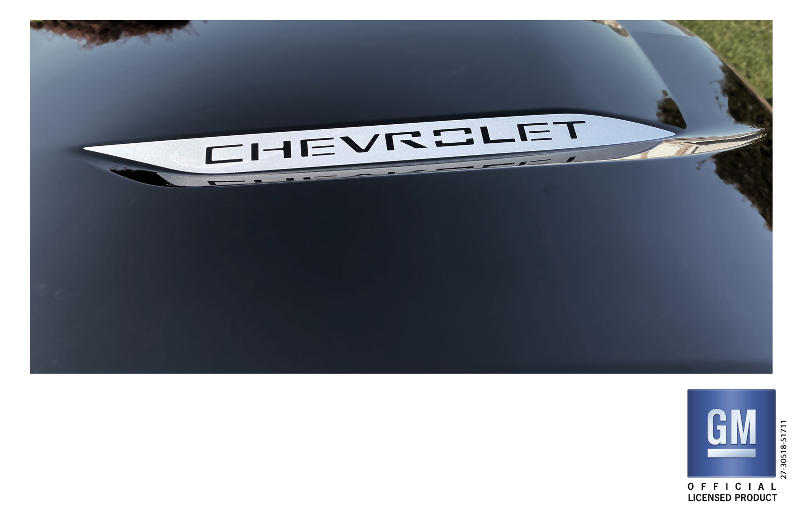 Chevrolet Silverado Silver Hood Decals Set of 2