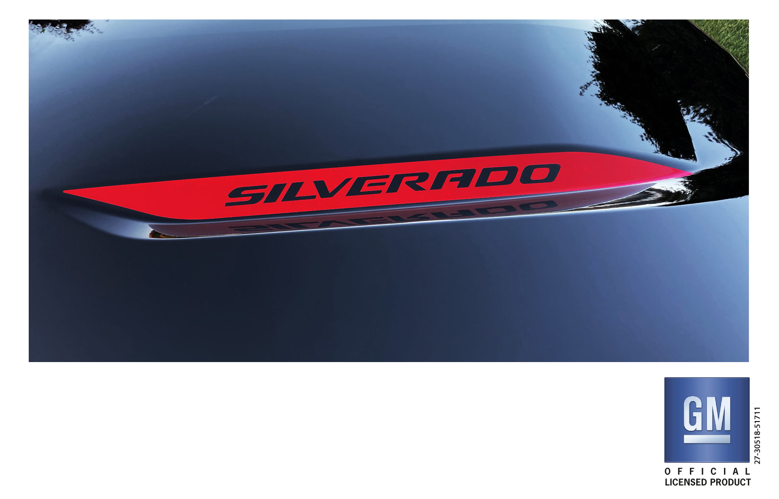 Chevrolet Silverado Red Hood Decals Set of 2