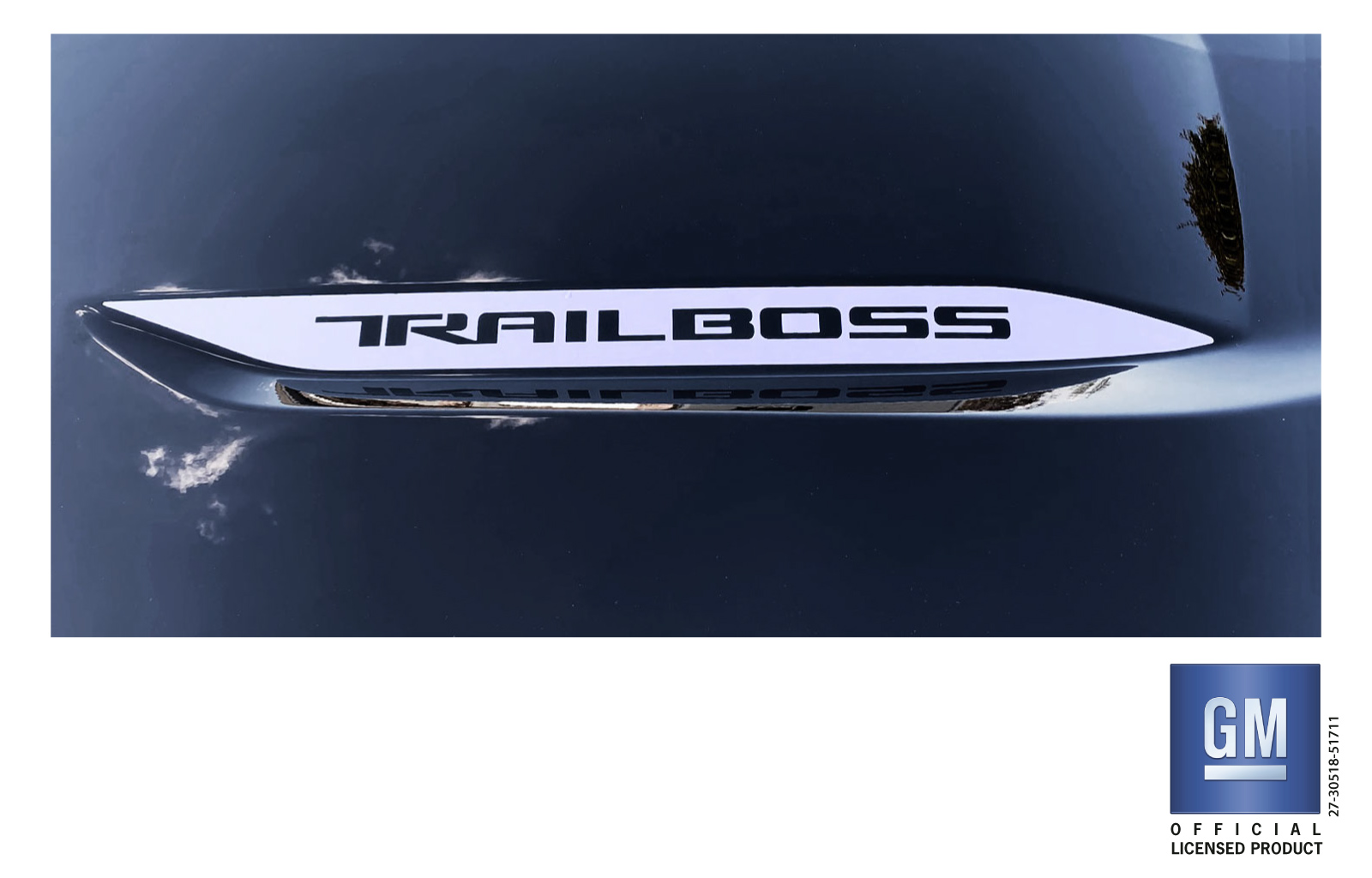 Chevrolet Silverado Silver Trail Boss Hood Decals Set of 2