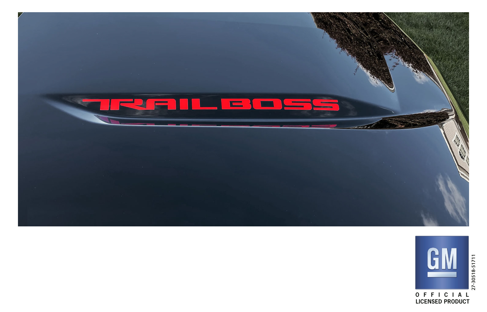 Chevrolet Silverado Red Trail Boss Hood Lettering Decals Set of 2
