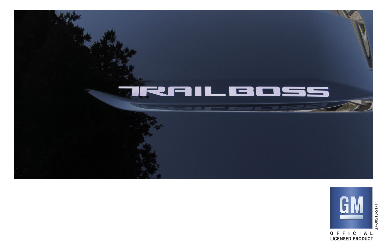 Chevrolet Silverado Silver TRAIL BOSS Hood Lettering Decals Set of 2