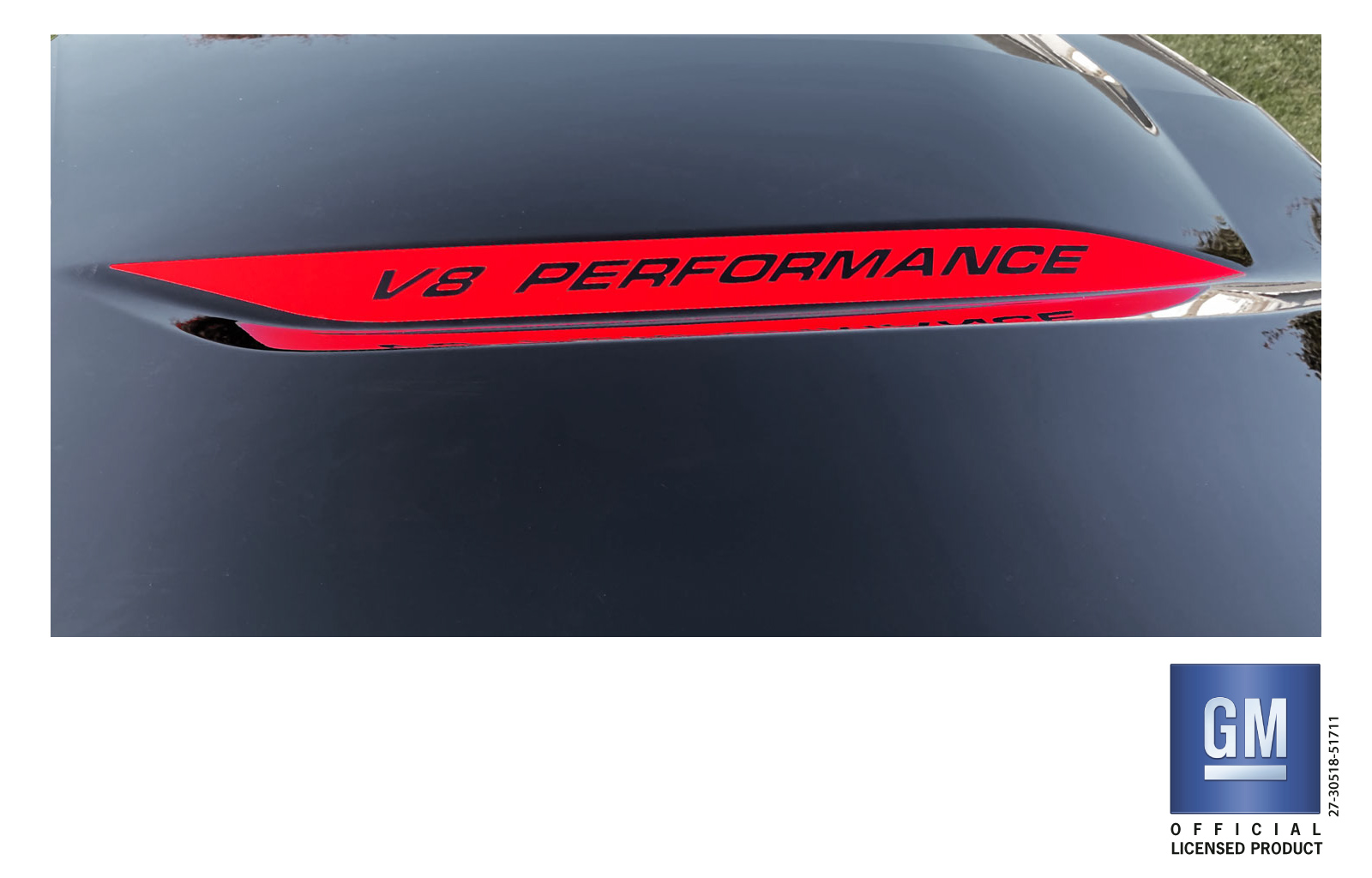Chevrolet Silverado Red V8 PERFORMANCE Hood Decals Set of 2