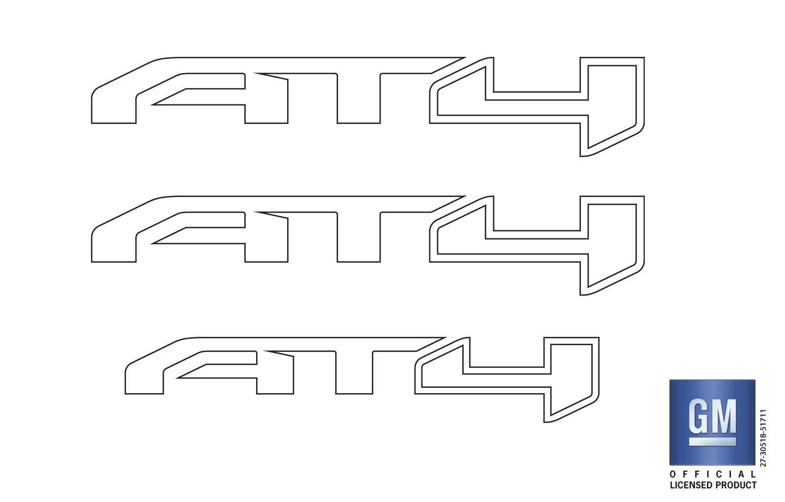 GMC SIERRA White AT4 Emblem Overlay Decals Set of 3