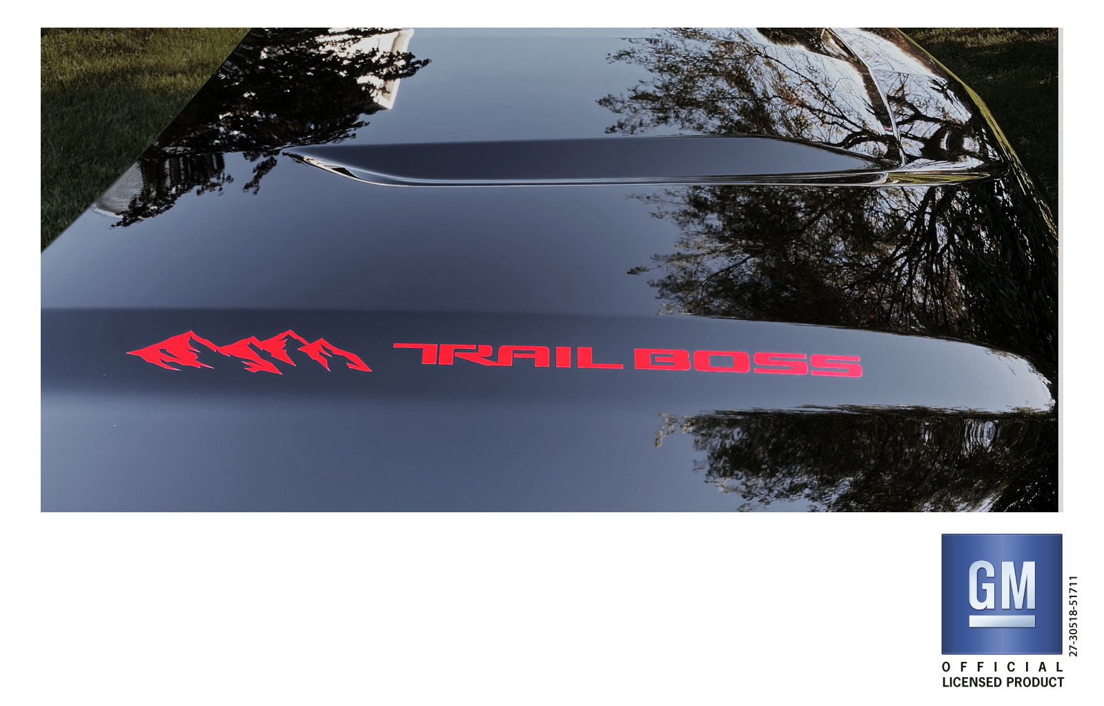 Chevrolet Silverado Red Trail Boss Mountain Hood Decals Set of 2