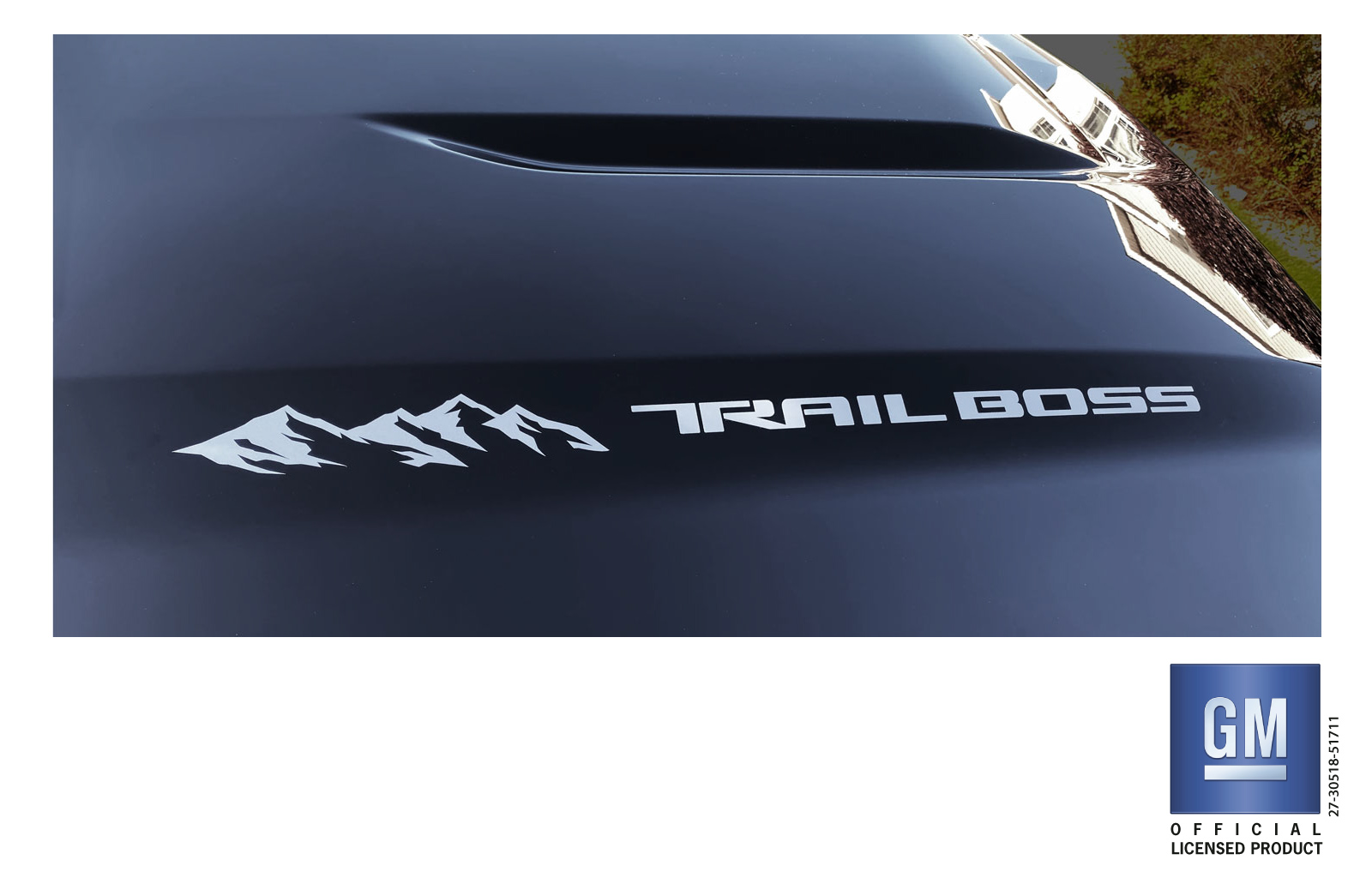 Chevrolet Silverado Silver Trail Boss Mountains Hood Decals Set of 2