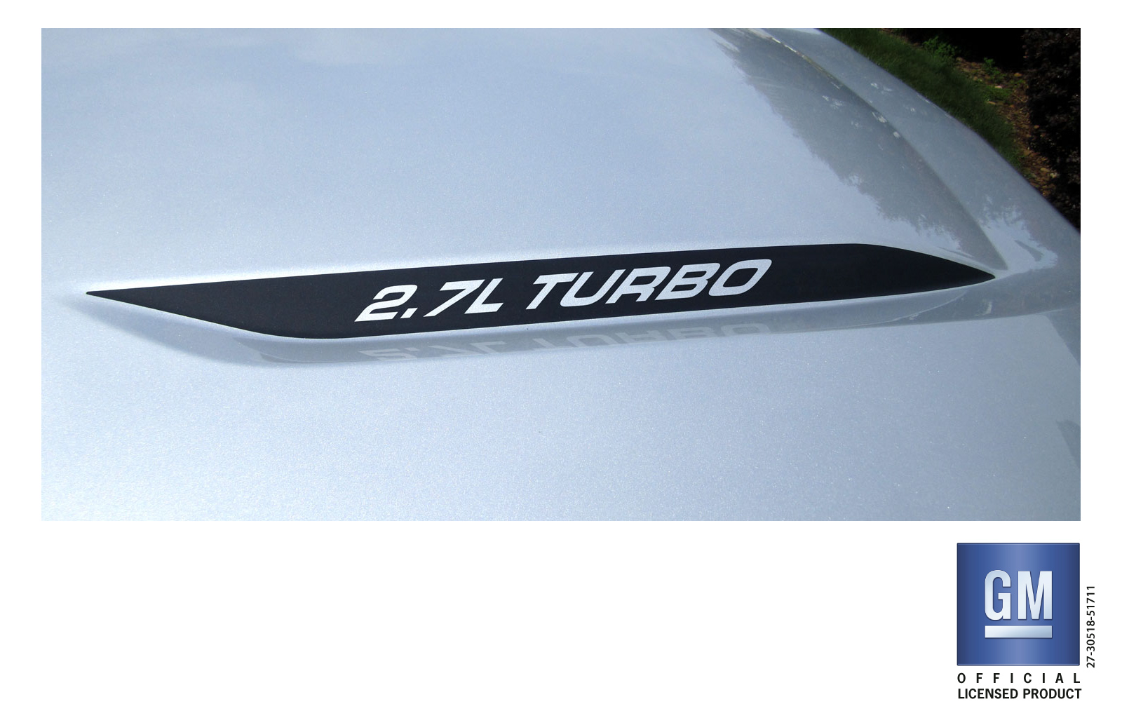 Chevrolet Silverado Matte Black 2.7L TURBO Hood Lettering Decals Set of 2