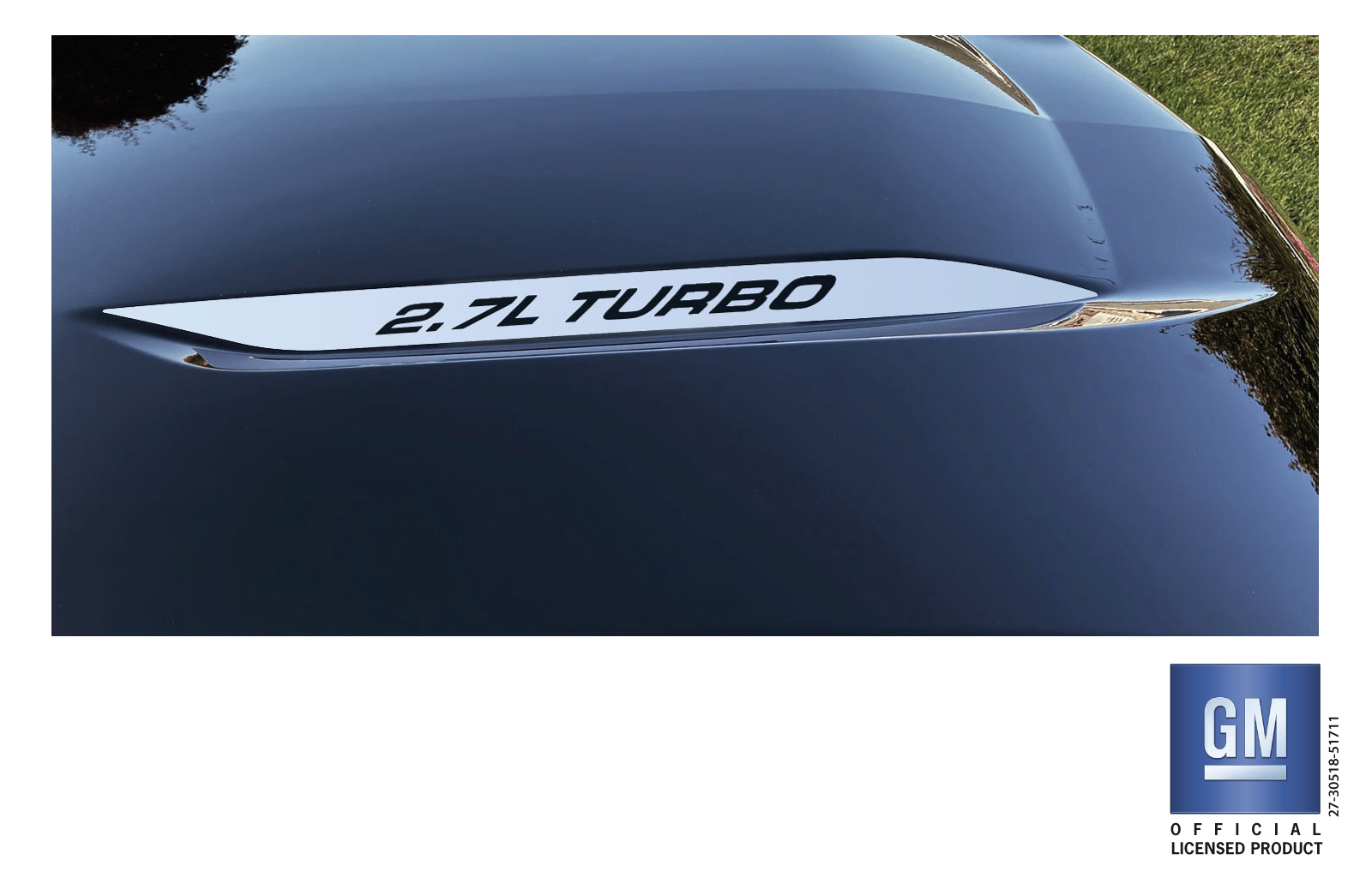 Chevrolet Silverado Silver 2.7L TURBO Hood Lettering Decals Set of 2