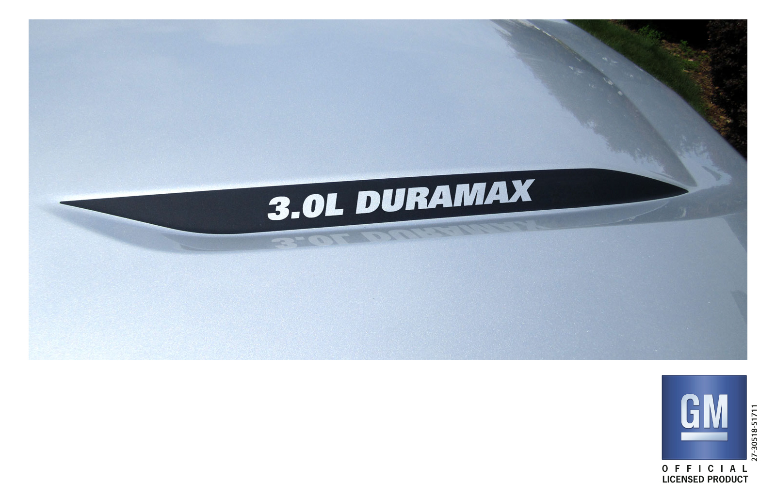 Chevrolet Silverado Matte Black 3.0L DURAMAX Hood Lettering Decals Set of 2