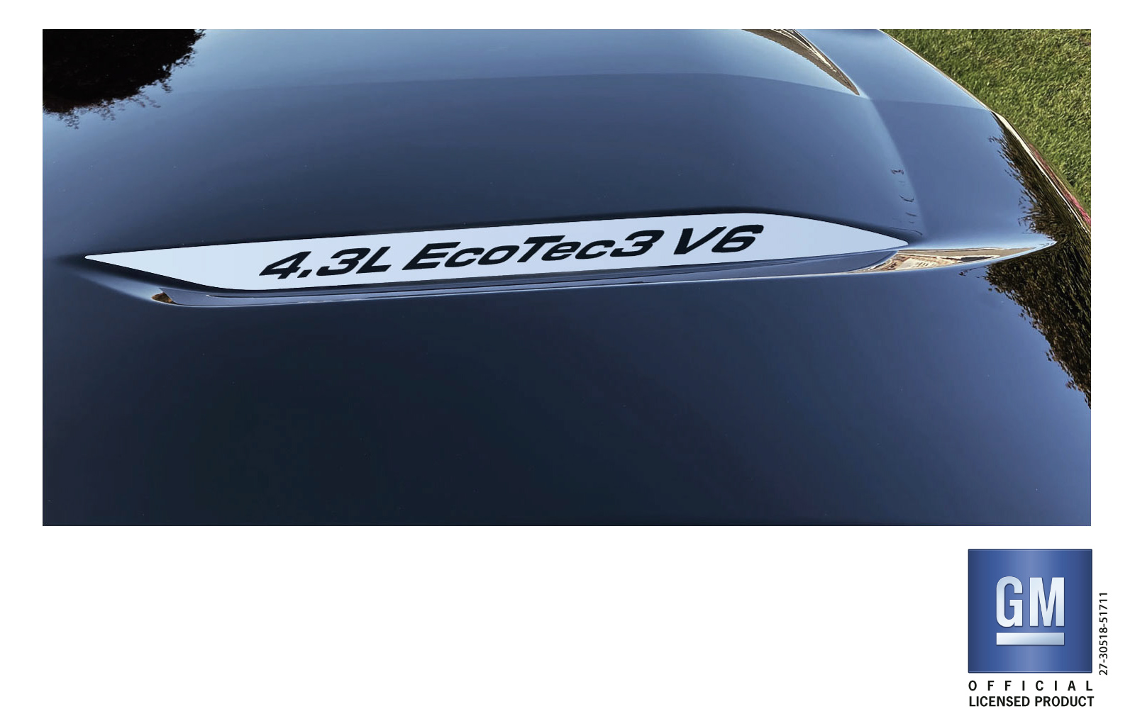 Chevrolet Silverado 1500 Silver 4.3L EcoTec3 V6 Hood Lettering Decals Set of 2