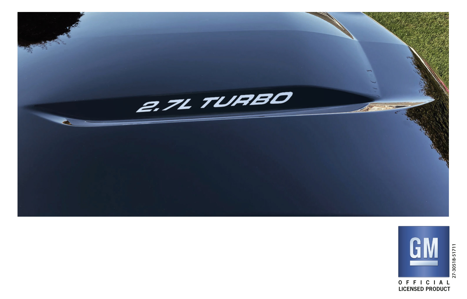 Chevrolet Silverado Silver 2.7L TURBO Hood Lettering Decals Set of 2